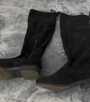 No Boundaries Black Over-the-Knee Suede Boots thumbnail 1