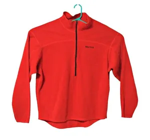 Marmot Mens Red Fleece Polartec Sweatshirt Pullover Half Zip Size XL Poly Blend thumbnail 1