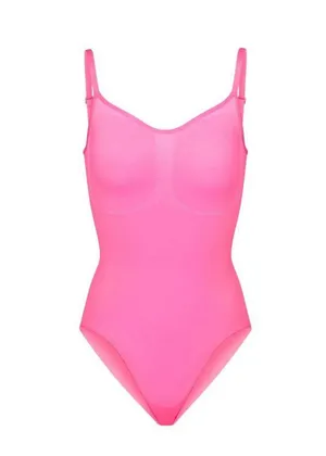 SKIMS SCULPTING BODYSUIT W SNAPS Neon Orchid S/M New without box thumbnail 4