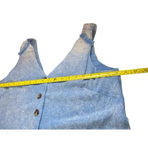Umgee USA Blue Fringe Romper Women's L V-Neck Button Front Pockets Casual‎ thumbnail 6