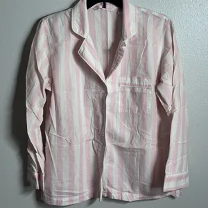 Victoria’s secret Women stripe pink/white pajama shirt top size‎ XS thumbnail 2