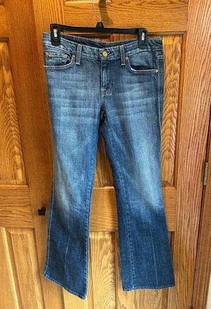 7 For All Mankind Jeans “A” Pocket Size 30 x 32 Stretch Flare Bootcut thumbnail 1
