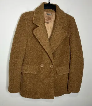 JouJou teddy bear blazer pea coat style‎ coat size small caramel colored thumbnail 1