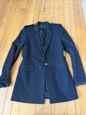 rag & bone Women's Navy Single-Button Wool Blazer thumbnail 4