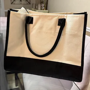Teacher Life Canvas Rainbow Tote Bag - Cream with Black Trim thumbnail 2