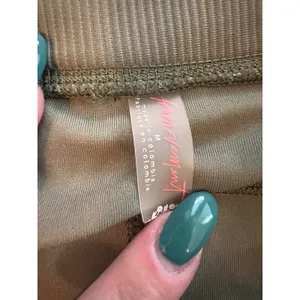 Free People Movement Never Better Ribbed Biker Shorts Olive Utility Pockets thumbnail 3