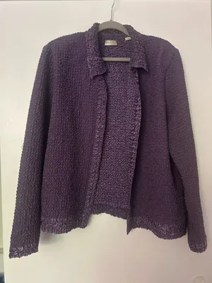 Purple textured jacket Size L thumbnail 1