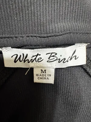 White Birch Black Cropped Ribbed Full Zip Active  Jacket Size Medium thumbnail 9