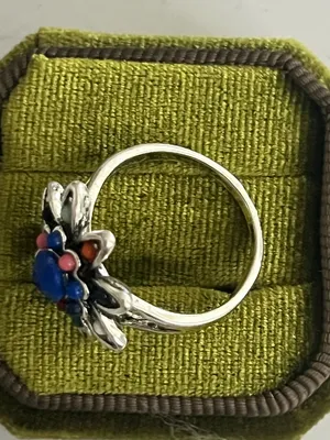 Multicolor Flower Cluster Ring with Blue Center - Size 9 NWT thumbnail 3