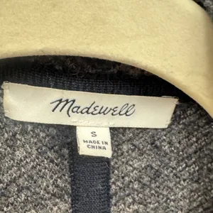 Madewell 100% Merino Wool Herringbone Sweater Coat Grey NB389 Women's Small thumbnail 8