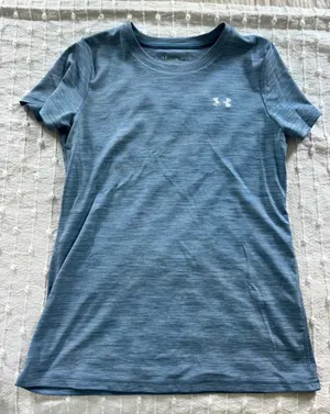 Under armour loose fit heat-gear short sleeve t shirt small blue thumbnail 1