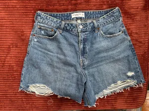 Abercrombie Distressed Jean Shorts High-Rise thumbnail 1
