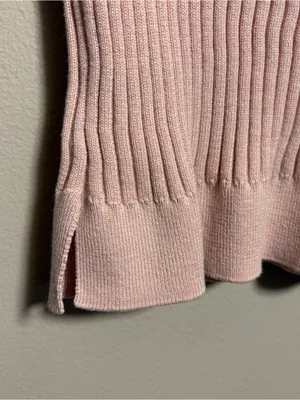Athleta collared ribbed sweater light pink size small thumbnail 4