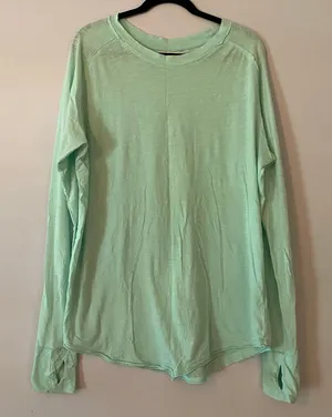 We The Free Teal Blue Oversized Long Sleeve Loungewear Top Women's size Medium thumbnail 1