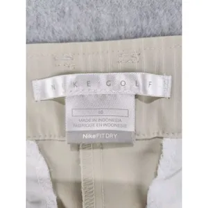 Nike Golf‎ Dri Fit Flat Front Shorts Beige w/ Stripes Women's Size 10 Medium thumbnail 7