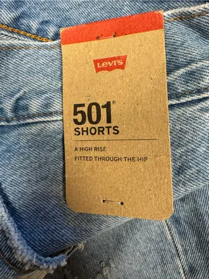 NEW! Levi’s 501 High Rise Distressed Cutoff Denim Shorts Size 34 thumbnail 4