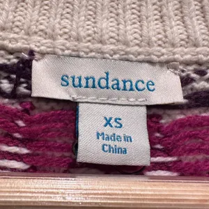 Sundance Eloise Fair Isle Sweater Wool Blend Cream Burgundy Cozy XS‎ thumbnail 4