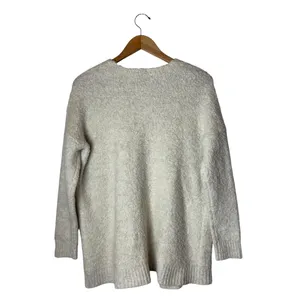 Aerie Sweater Women XS Ivory Boucle Wool Blend Open Front Cardigan Lounge Knit thumbnail 3