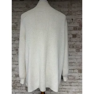 PERUVIAN LINK Ebel Cardigan IVORY 100% Alpaca Pockets Soft One Size‎ UK 10 12 14 thumbnail 5