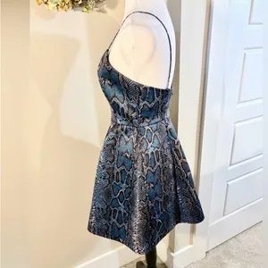 LOVERS + FRIENDS Young Love Fit & Flare Mini Dress in Night Python~Small 🧡 thumbnail 7