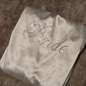 BRIDE Satin Kimono Robe With Rhinestone Lettering S/M Girl Extraordinaire White thumbnail 5