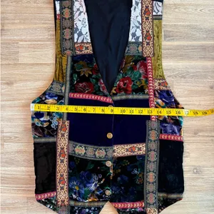 Vintage Patchwork Vest Size Small 90s Whimsigoth Magician Halloween Cosplay thumbnail 6