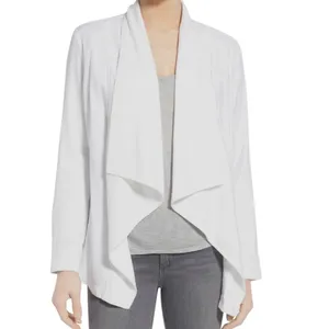 NYDJ Open Front Drape Collar White Blazer – Medium thumbnail 2