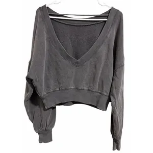 Free People‎ Take Me Back Pullover Charcoal Women's Size XS thumbnail 2