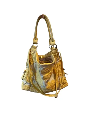 Big Buddha Hobo Bag Slouchy Butter Yellow Floral Appliqué Y2K Boho Chic Casual thumbnail 8