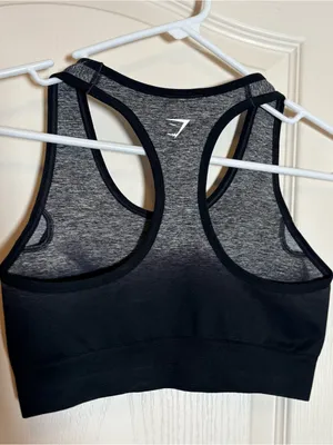Gymshark Ombre Racerback Sports Bra Black Gray Size Small thumbnail 2