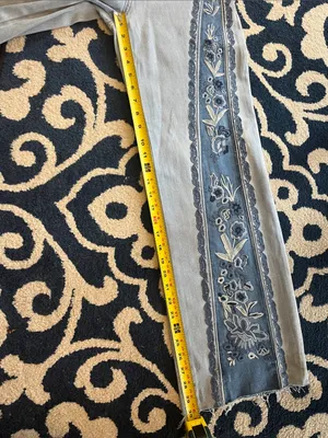 Bayeas Los Angeles High-Waist Light Blue Embroidered Wide-Leg Jeans New thumbnail 13