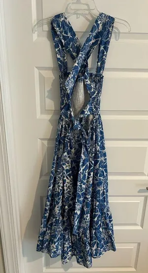 Hello Molly Floral Maxi Dress Blue White Size 8 thumbnail 7