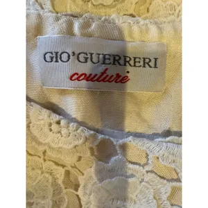 Gio Guerreri Couture Dress Women Small Ivory Crochet Lace Floral‎ A Line Boho thumbnail 7