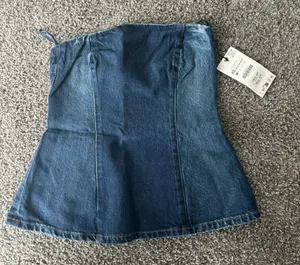 Zara Denim Corset thumbnail 1
