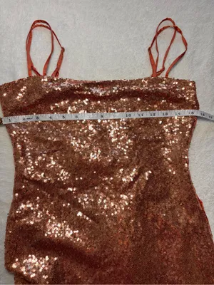 House of‎ CB Harlee Sequin Lace Up Back dress size L thumbnail 9