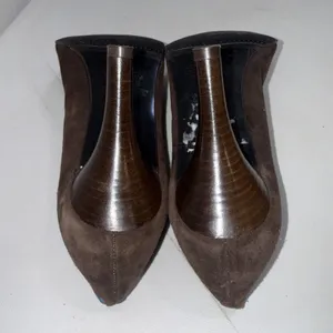 MASSIMO BALDI‎ ITALY Ribbon Brown Sueded LEATHER PUMPS HEELS Shoes Sz 9 B thumbnail 9
