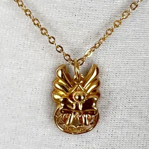 Vintage Jane Davis Gold Tone Chain Necklace with Angel Pendant thumbnail 2