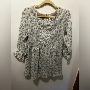 Free people boho floral‎ mini dress sz 6 thumbnail 2