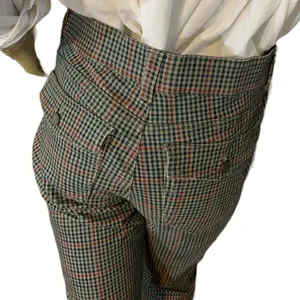 Vintage America Taupe, Red, Blue & Green Plaid Jeans (6) thumbnail 8