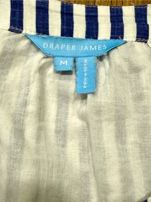 Draper James Nassau Navy Striped Avery Cotton Poplin Shirtdress Size M Preppy thumbnail 5