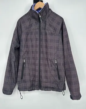 Free Country Jacket Womens M Purple Plaid Plush Lined Ski Snowboard Softshell‎ thumbnail 1