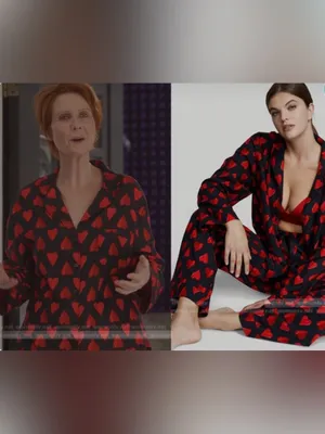 Victoria’s Secret Black Red Heart pattern Button Up cozy Flannel pajama Set SM thumbnail 2