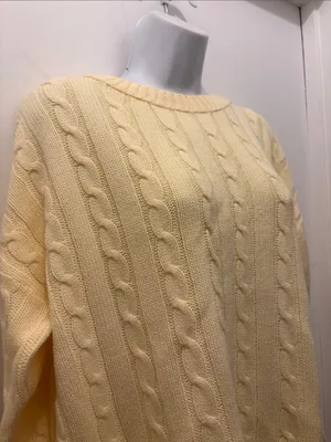 wild fable Pale Yellow Cable Knit Crewneck Sweater XL new thumbnail 2