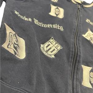 💙😈 Vintage Castle Sport‎ Duke Blue Devils Embroidered Zip Jacket M 😈💙 thumbnail 3