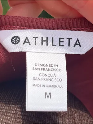 Athleta Essential Tee Dress in Red Rock Size M Supima Cotton Stretch Relaxed Fit thumbnail 2