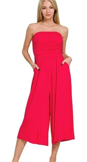 Zenana Double Layered Strapless Tube Top‎ Jumpsuit thumbnail 1