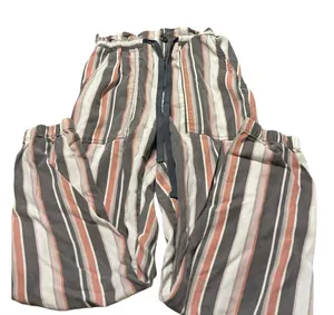 American Eagle Striped Paperbag Waist Joggers Small Cotton Blend thumbnail 1