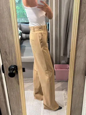 Marella High-Rise Wide-Leg‎ Women's Pants in Camel Size 4 thumbnail 4