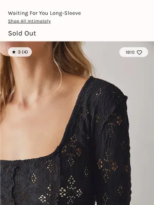 Free People Black Crochet Long Sleeve Top thumbnail 5