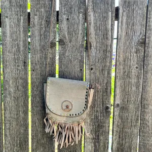 Vintage Western Leather Fringe Crossbody Bag thumbnail 2